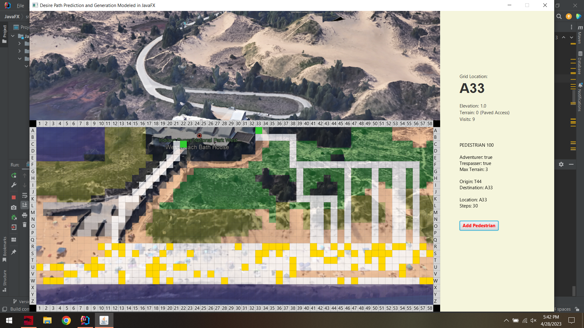 Social trails modeled in JavaFX
