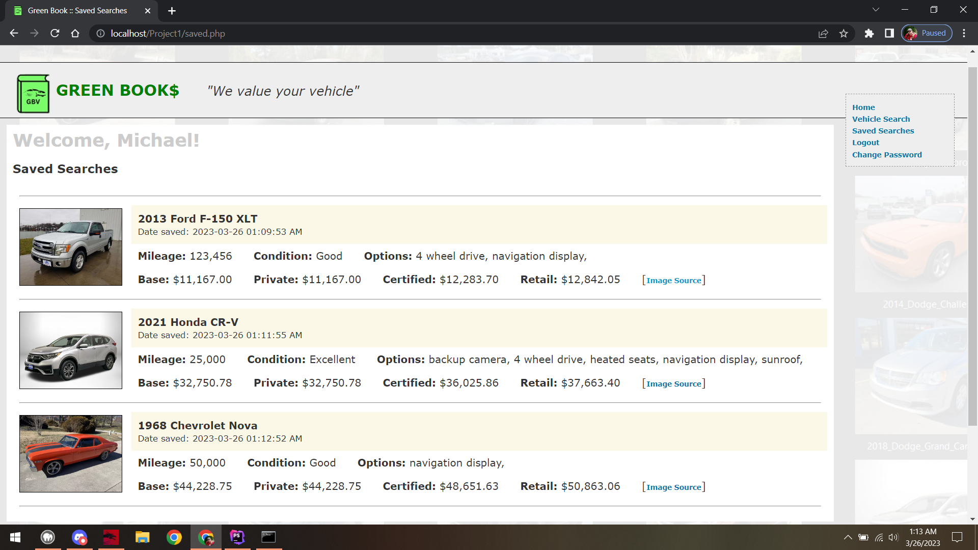 Vehicle full stack website
